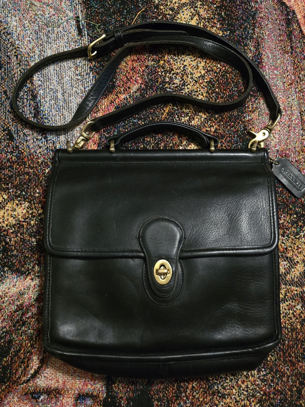 Vintage Coach Willis Bag 9927 Black Shoulder Crossbody
